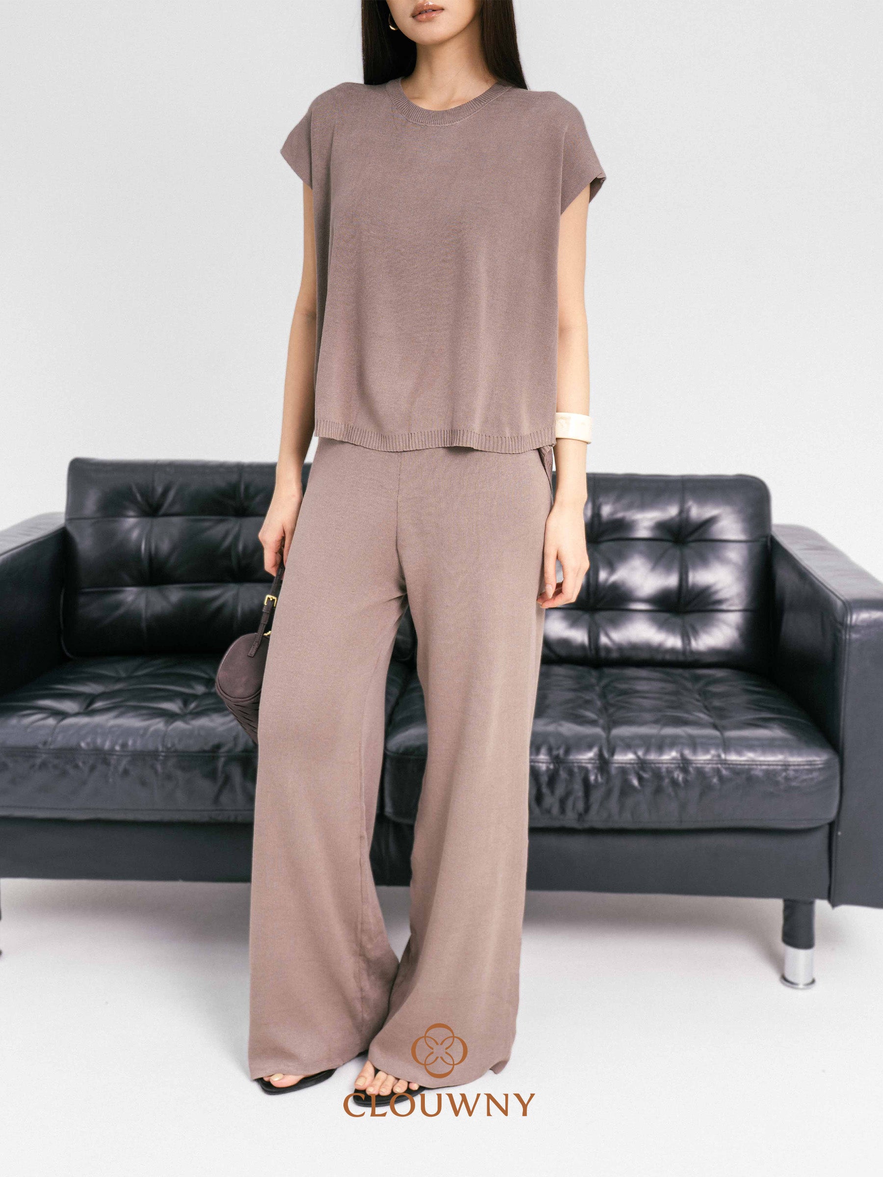Goldie Round Knit Set - Beige